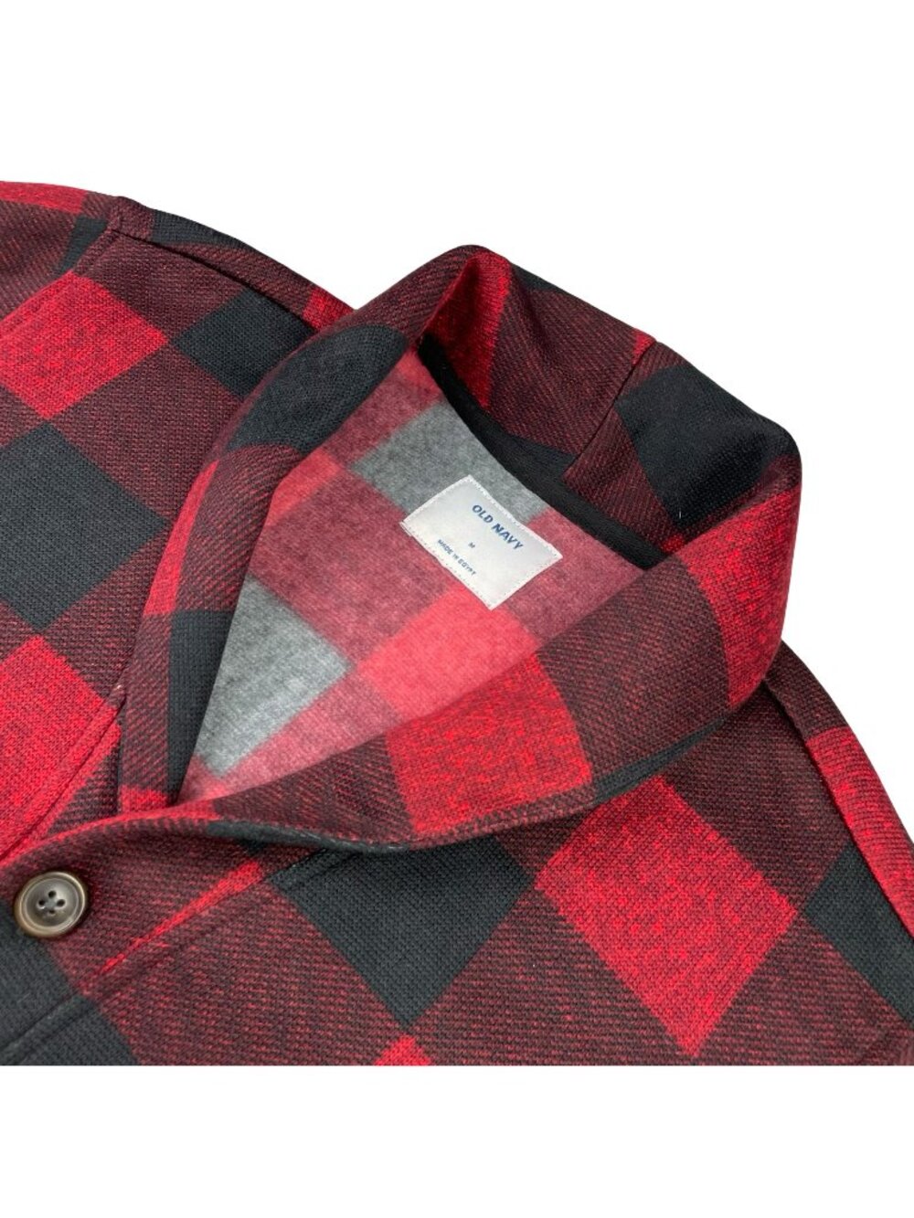 NEW Old Navy Men’s Lumberjack Shawl Cardigan Red/Black Buffalo Check • Medium